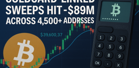 Coldcard-linked sweeps hit ~$89M across 4,500+ addresses